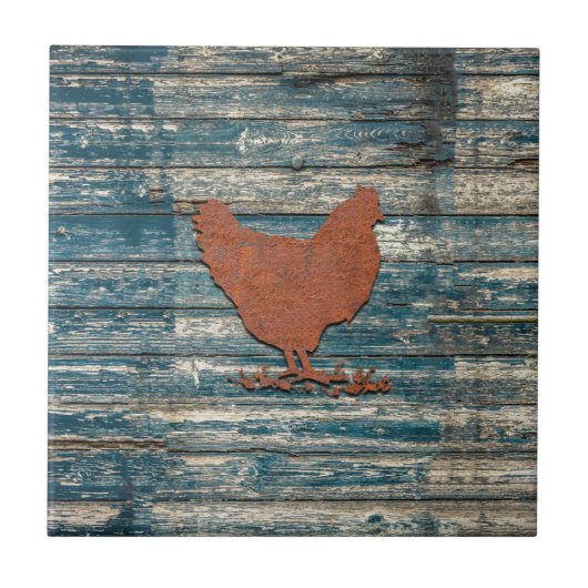 Rustic Chicken (Rusty) Tegeltje (Voorkant)