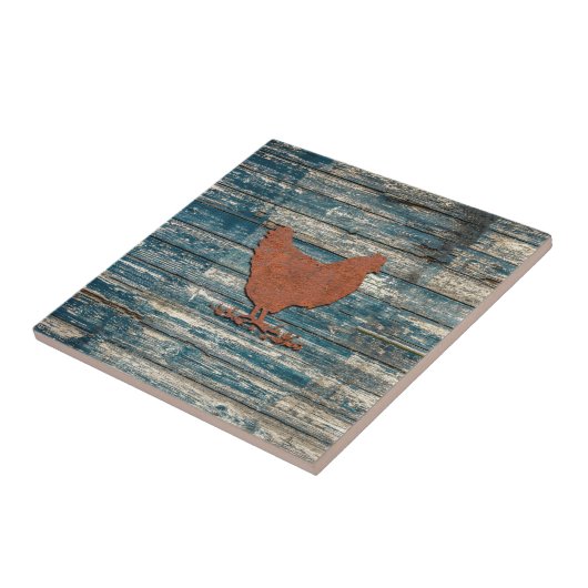 Rustic Chicken (Rusty) Tegeltje (Zijkant)