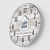 Rustic Chippy Planks Custom Family Name Farmhouse Grote Klok (Hoek)