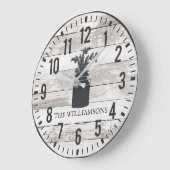 Rustic Chippy Planks Custom Family Name Melk Can Grote Klok (Hoek)