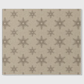 Rustic Chocolate Faux Burlap Snowflake Patroon Cadeaupapier (Vlak)