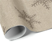 Rustic Chocolate Faux Burlap Snowflake Patroon Cadeaupapier (Rol Hoek)