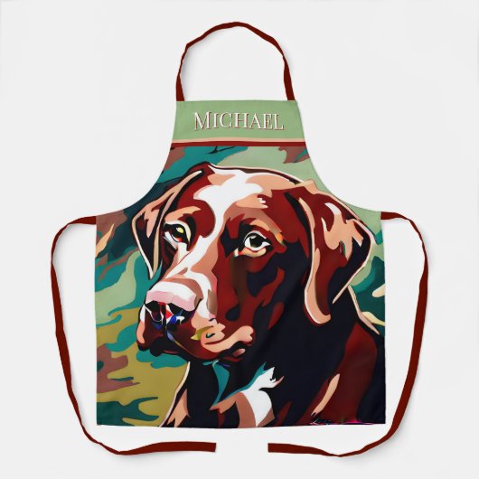 Rustic Chocolate Lab op Camo Schort (Voorkant)