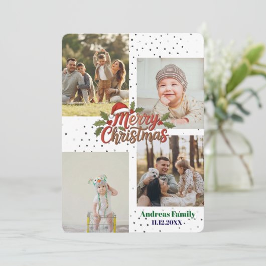 Rustic Christmas 4 Photo  Feestdagenkaart (Staand voorkant)