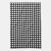 Rustic Christmas Black & White Buffalo Plaid Theedoek (Verticaal)