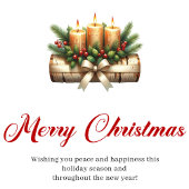 Rustic Christmas decoration pine wreath editable   Feestdagenkaart