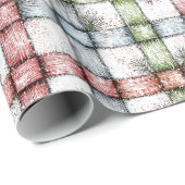 Rustic Christmas Gingham Cadeaupapier (Rol Hoek)