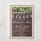 Rustic Christmas Holiday Open House Invitation (Devant)
