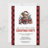 Rustic Christmas invitation with highland cow art (Devant)
