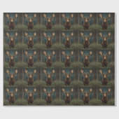 Rustic Christmas moose deer boho woodland forest Cadeaupapier (Vlak)