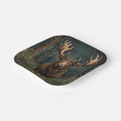 Rustic Christmas moose deer boho woodland forest  Papieren Bordje (Gebogen)