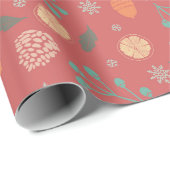 Rustic Christmas Nature Pattern Cadeaupapier (Rol Hoek)