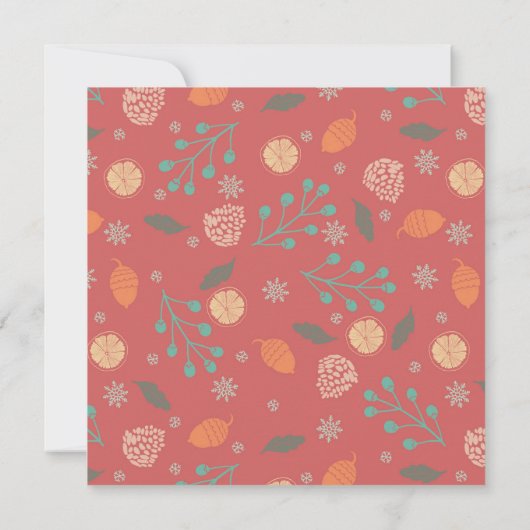 Rustic Christmas Nature Pattern Save The Date (Achterkant)