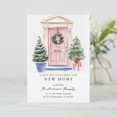 Rustic Christmas New Home Holiday Card Aankondiging (Staand voorkant)