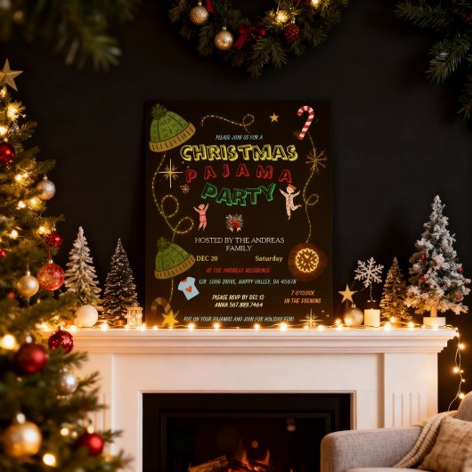 Rustic Christmas Pajama Gathering | Cabin Family Briefkaart