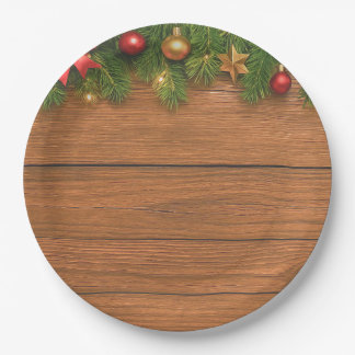 Rustic Christmas Paper Plate – Festive Holiday Papieren Bordje