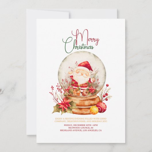 Rustic Christmas Party Invitation (Devant)