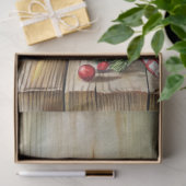 Rustic Christmas tissue paper red candles holly Tissuepapier (Geschenk)