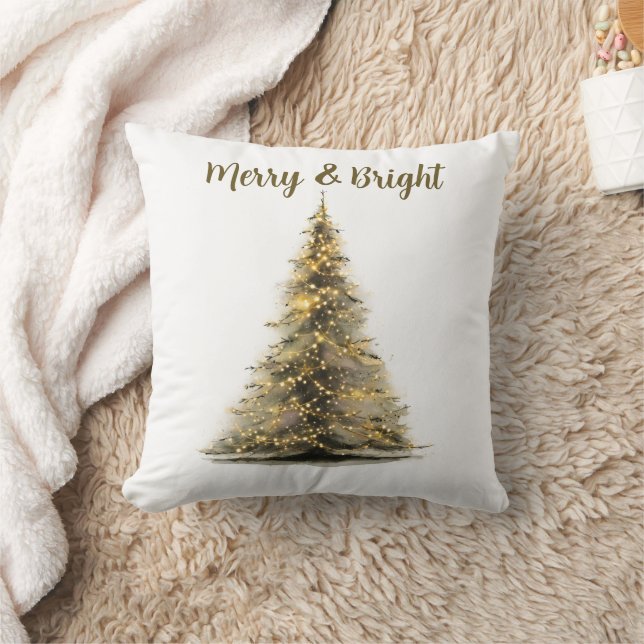 Rustic Christmas Tree Accent Pillow Festive Quote Kussen (Deken)