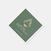 Rustic Christmas Tree In Basket Dusty Green Servet (Hoek)