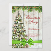 Rustic Christmas Tree Invitation Programme Menu Ve (Devant)