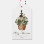Rustic Christmas Tree Ornaments Holiday Cadeaulabel (Voorkant)