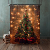 Rustic Christmas Tree Shower Curtain Douchegordijn