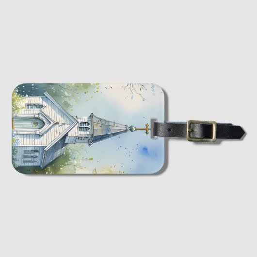 Rustic Church Path in Wildflower Meadow Bagagelabel (Voorkant (horizontaal))