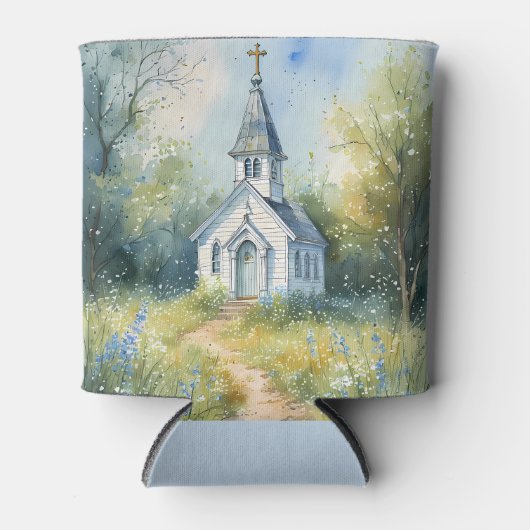 Rustic Church Path in Wildflower Meadow Blikjeskoeler (Voorkant)