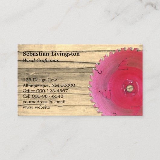 Rustic Circular Saw Woodworking Occupture QR Code Visitekaartje (Voorkant)