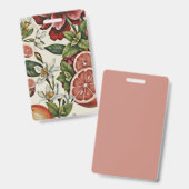 Rustic Citrus Floral summer Badge (Voor- en achterkant)