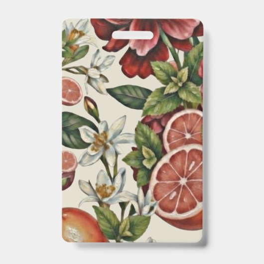 Rustic Citrus Floral summer Badge (Voorzijde)