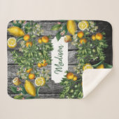 Rustic Citrus Garden Sherpa Deken (Voorkant (horizontaal))