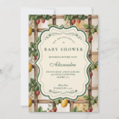 Rustic Citrus Strawberry Baby Shower Kaart (Voorkant)