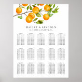 Rustic Citrus Summer Wedding Seating Chart Poster (Voorkant)