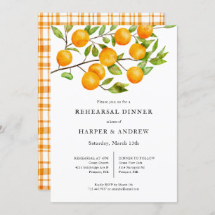 Rustic Citrus Wedding Rehearsal Dinner Kaart
