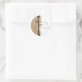 Rustic Coastal Beach Starfish Burlap & Greenery Ronde Sticker (Tas)