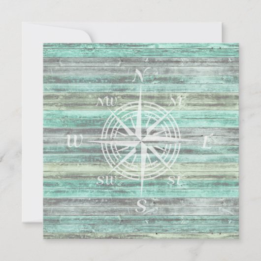Rustic Coastal Decor Compass Notitiekaartje (Voorkant)