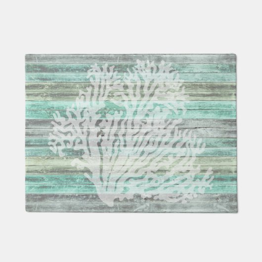 Rustic Coastal Decor Coral Deurmat (Voorkant)