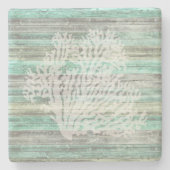 Rustic Coastal Decor Coral Stenen Onderzetter (Voorkant)