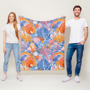 Rustic Coastal - Zeeschelpen, Zeesterren, Reef (19 Fleece Deken