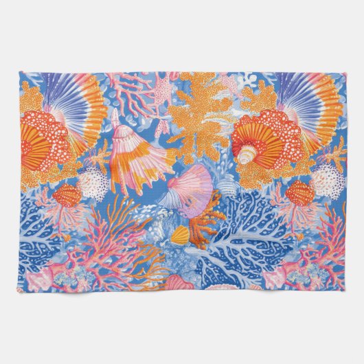Rustic Coastal - Zeeschelpen, Zeesterren, Reef (19 Theedoek (Horizontaal)