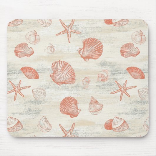 Rustic Coastal - Zeeschelpen, Zeesterren, Reef (29 Muismat (Voorkant)