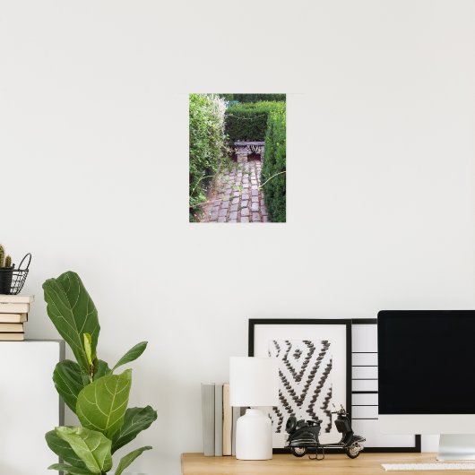 Rustic Cobblestone Garden Path Poster (Thuiskantoor)