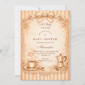 Rustic Coffee Baby Shower Kaart (Voorkant)