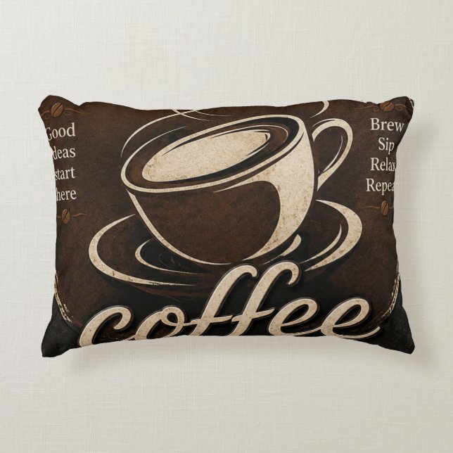 Rustic Coffee Bar Decor Gift Accent Kussen (Voorkant)