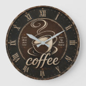 Rustic Coffee Bar Decor Gift Grote Klok (Voorkant)