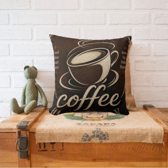 Rustic Coffee Bar Decor Gift Kussen (Creator heeft geüpload)