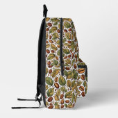 Rustic Coffee Bean & Leaf Pattern Backpack - Uniqu Bedrukte Rugzak (Links)