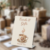 Rustic Coffee Birdal Douche Kaarten en geschenken Reclamebord Met Voetstuk